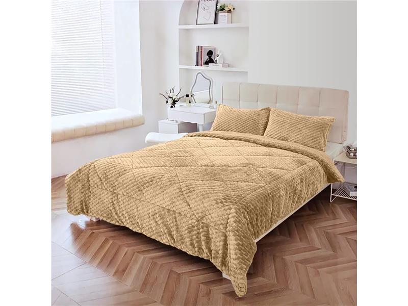 Σετ Κουβερτοπάπλωμα με μαξιλαροθήκες Check Beige