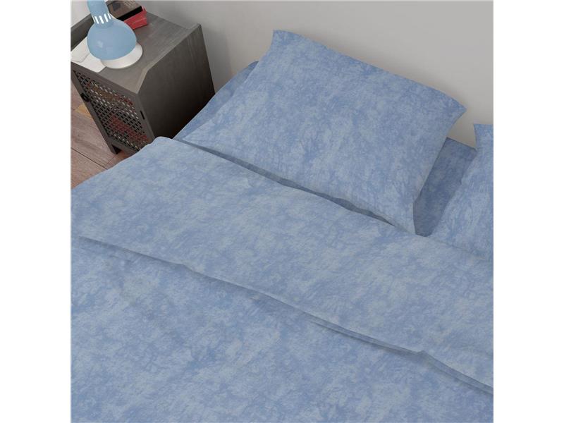 Σεντόνια Σετ 2 τεμ Premium Shadow 614 160X240 Sky Blue 100% Cotton