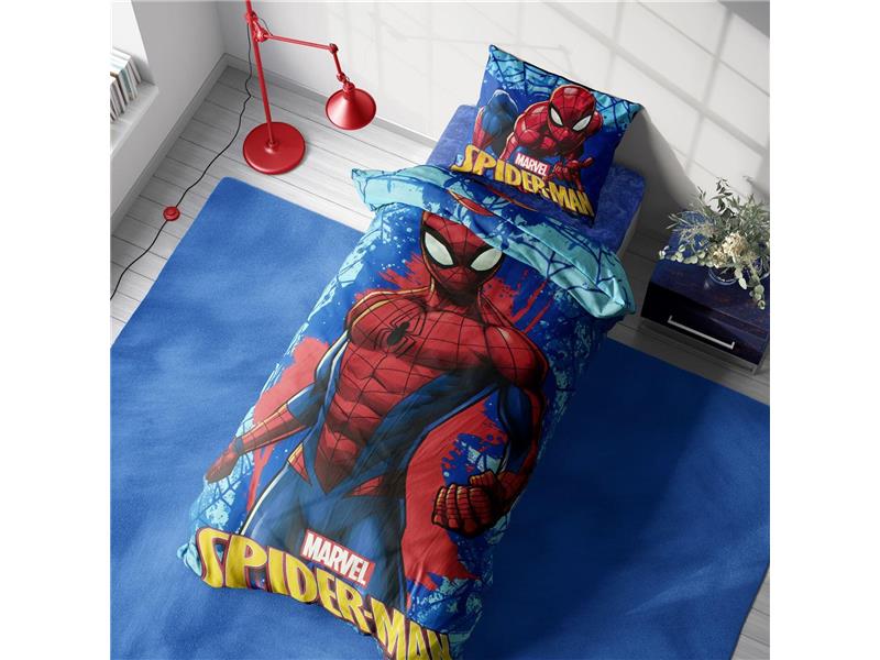 Σεντόνια Σετ 2 τεμ Marvel Spider-Man 712 160X240 Electric Blue 100% Cotton