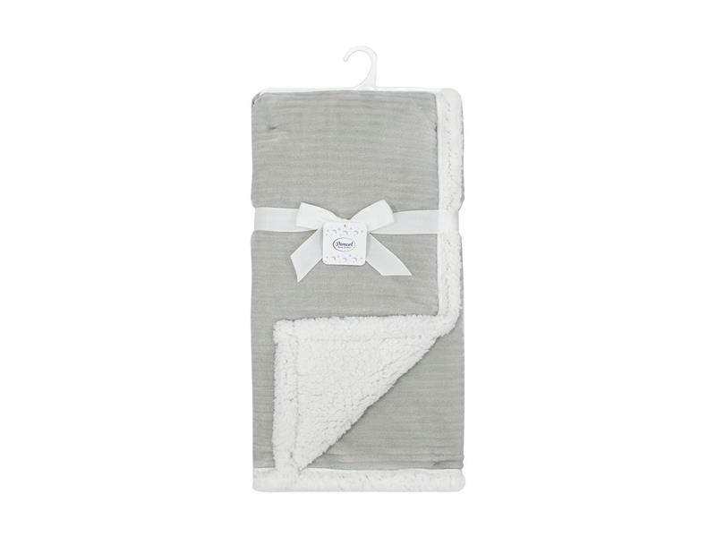 Κουβέρτα Sherpa Cord bebe 420 gsm Ριγέ 10 75X100 Grey 100% Polyester