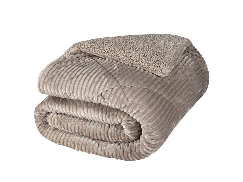 Κουβερτοπάπλωμα Υπέρδιπλο (220X240) Ribb Taupe - MCDECOR