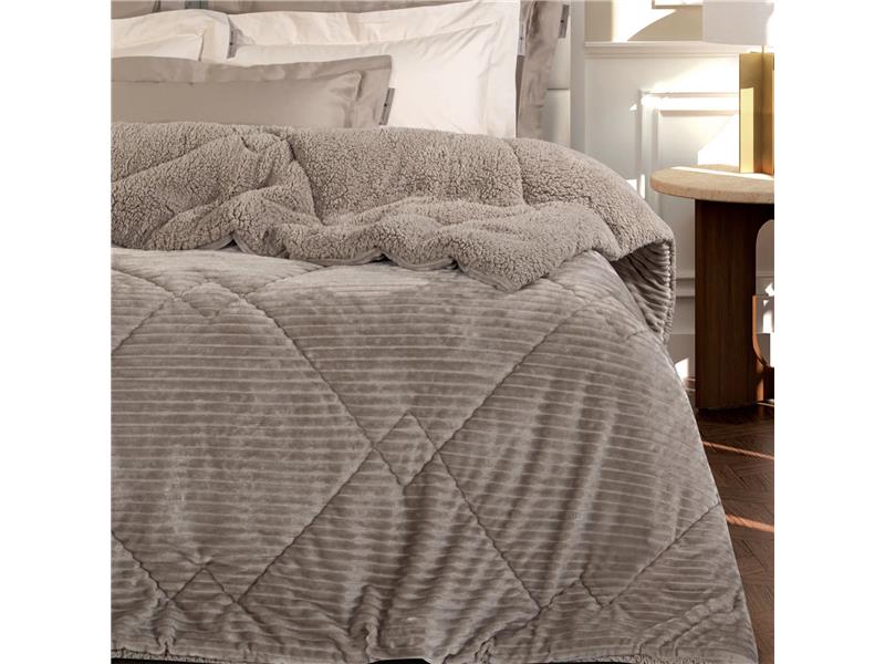 Κουβερτοπάπλωμα Υπέρδιπλο (220X240) Ribb Taupe - MCDECOR