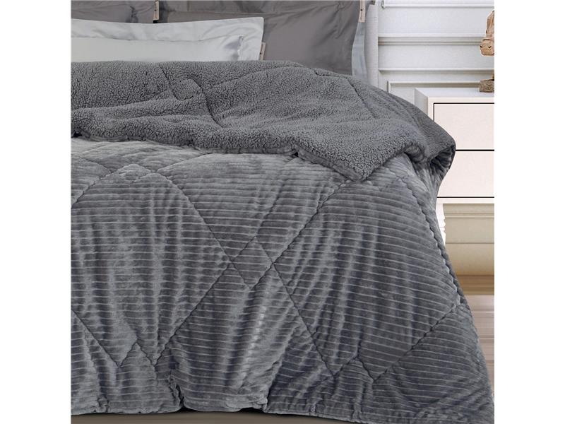 Κουβερτοπάπλωμα Υπέρδιπλο (220X240) Ribb Grey - MCDECOR