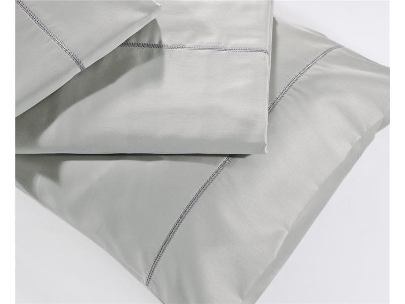 Μαξιλαροθήκες Oxford Down Town Solid Colours S250/20 Silver Βαμβακοσατέν 