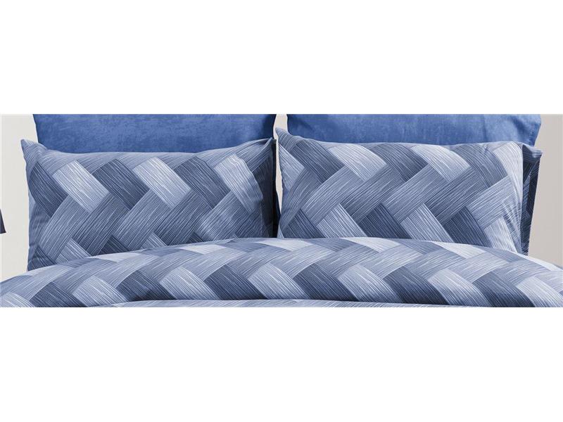 Μαξιλαροθήκη Εμπριμέ Αλκμήνη 454 50X70 Blue 70/30 Cott/Pol