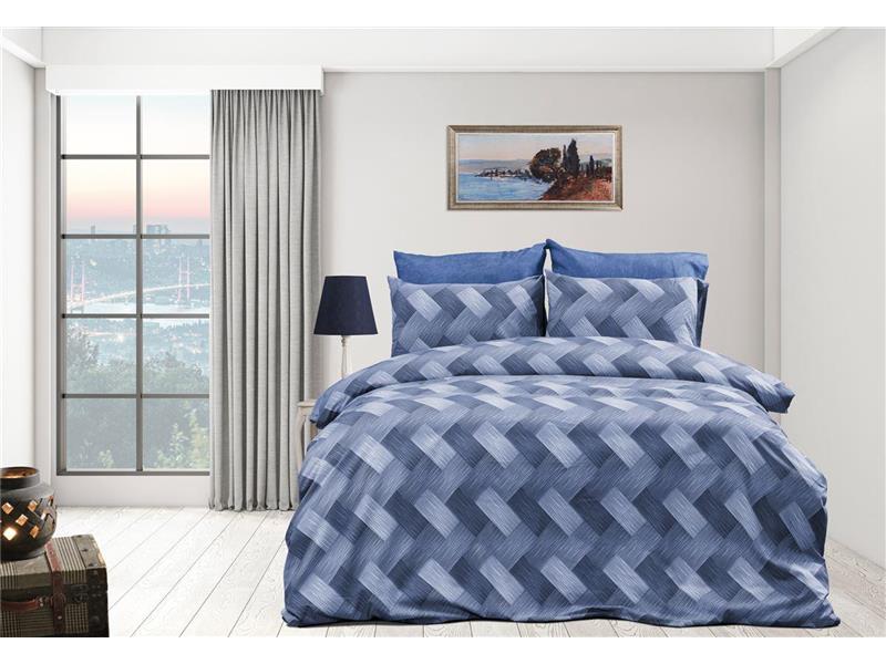 Πάπλωμα Εμπριμέ Αλκμήνη 454 220X240 Blue 70/30 Cott/Pol