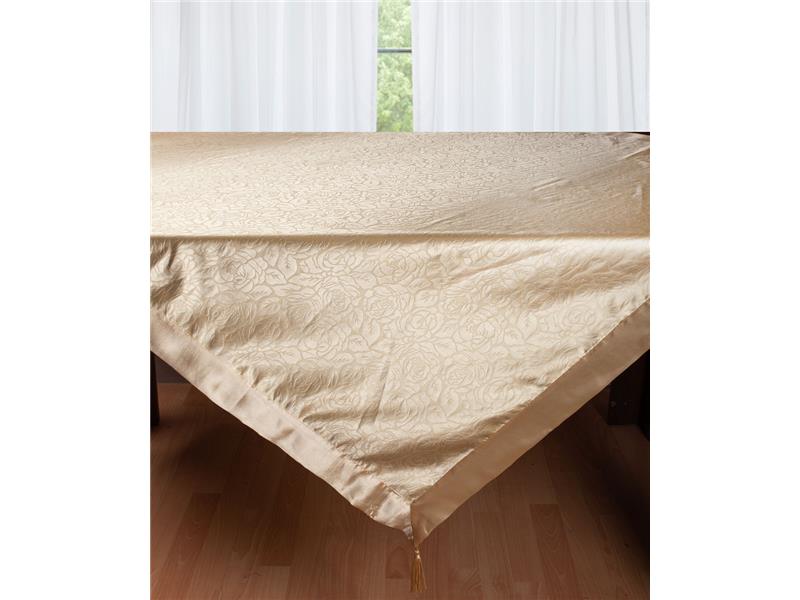 Σατέν τραπεζοκαρέ 2009 λουλούδι (130cm x 130cm) χρυσό