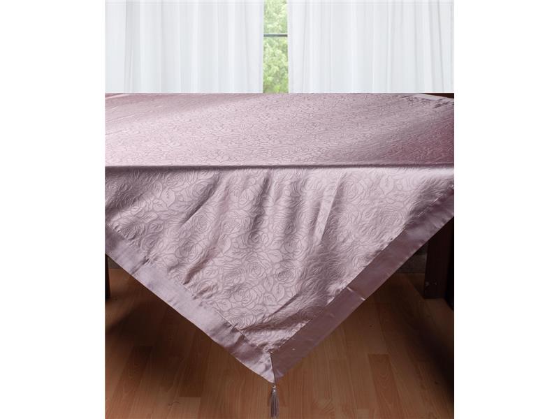 Σατέν τραπεζοκαρέ 2009 λουλούδι (130cm x 130cm) μώβ