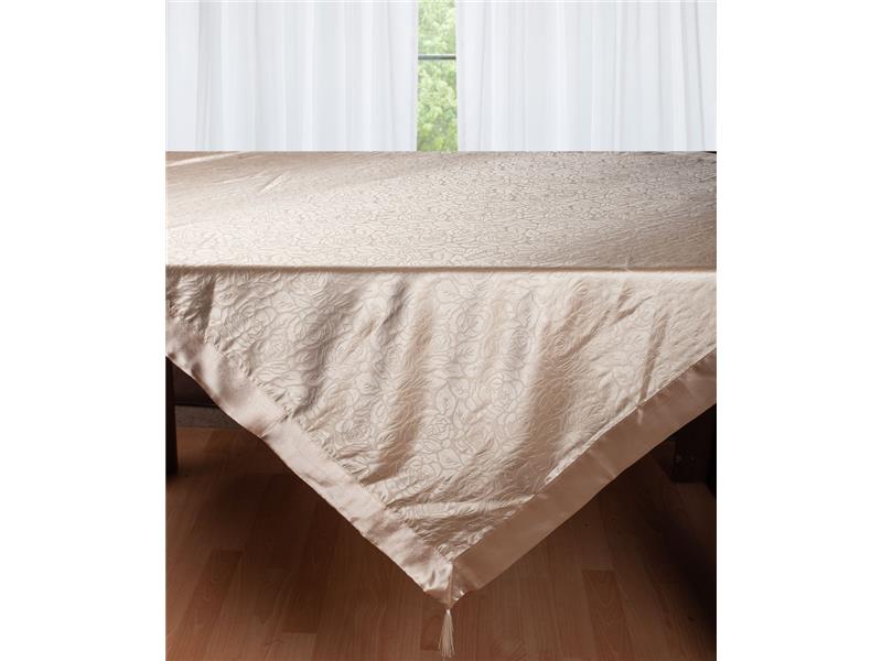 Σατέν καρέ 2009 λουλούδι (80cm x 80cm) μπέζ