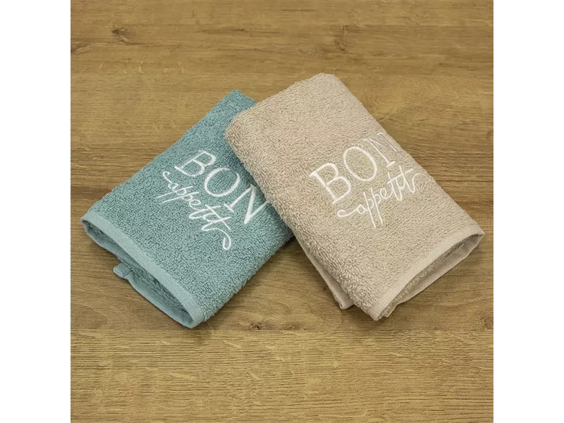 LINO ΣΕΤ ΠΕΤΣΕΤΕΣ BON APETTIT BEIGE-MINT 2ΤΜΧ