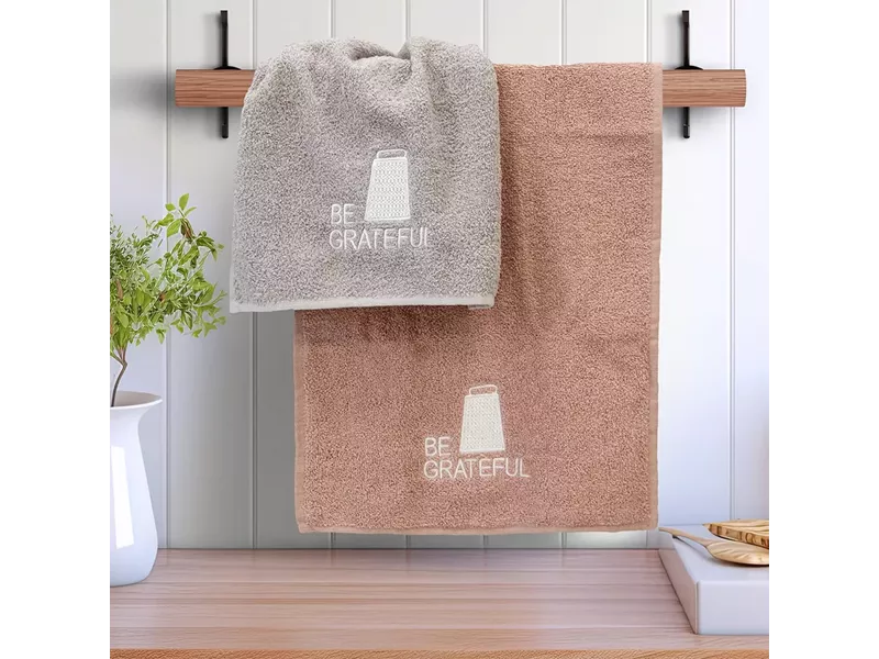 LINO ΣΕΤ ΠΕΤΣΕΤΕΣ BE GRATEFUL PINK-GREY 2ΤΜΧ