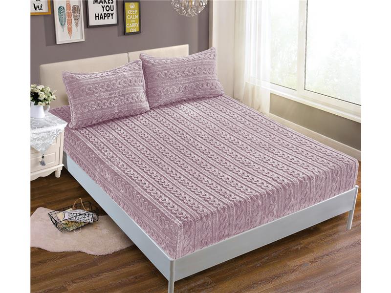 Σεντόνι fleece braid (160cm x 200cm ) λιλά