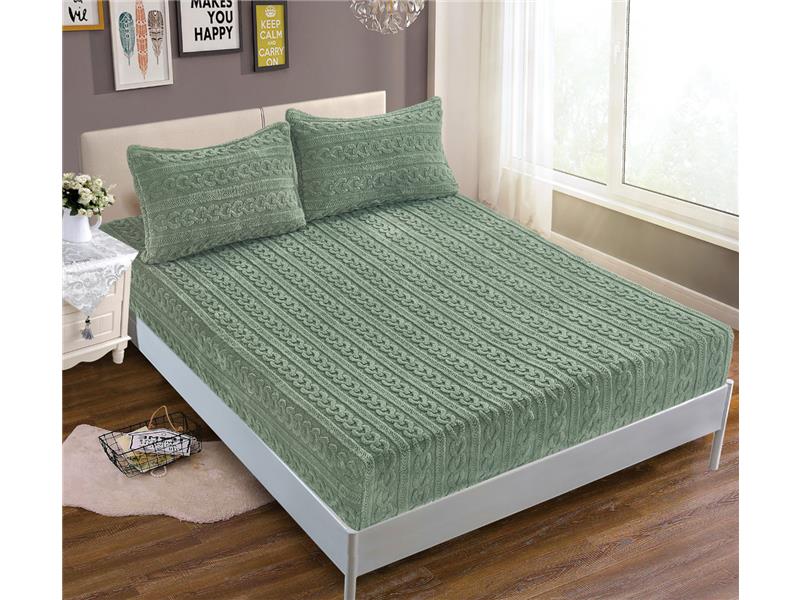 Σεντόνι fleece braid (100cm x 200cm ) πράσινο