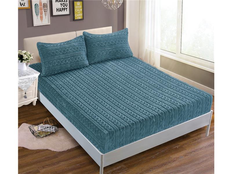 Σεντόνι fleece braid (160cm x 200cm ) ραφ