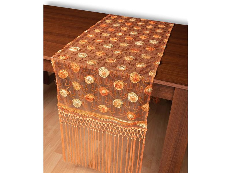 Τούλινη καρέ τραβέρσα 264-17 (50cm x 200cm) πορτοκαλί