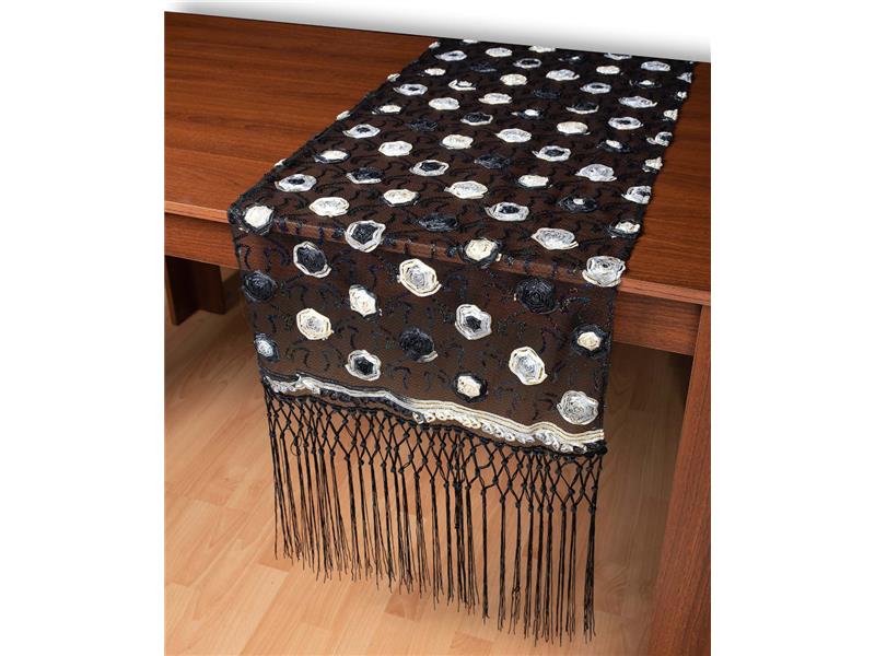 Τούλινη καρέ τραβέρσα 264-17 (50cm x 200cm) μαύρο