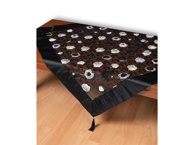 Τούλινο τραπεζοκαρέ 264-17 (130cm x 130cm) μαύρο