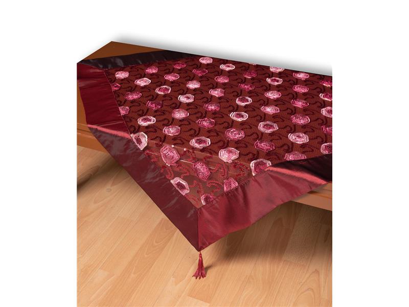 Τούλινο τραπεζοκαρέ 264-17 (130cm x 130cm) μπορντώ 