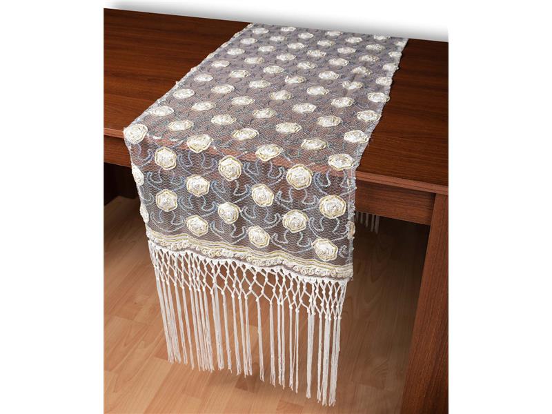 Τούλινη καρέ τραβέρσα 264-17 (50cm x 200cm) λευκό 