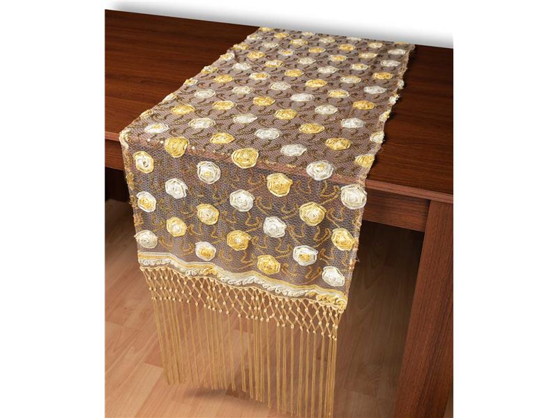 Τούλινη καρέ τραβέρσα 264-17 (50cm x 200cm) χρυσό 