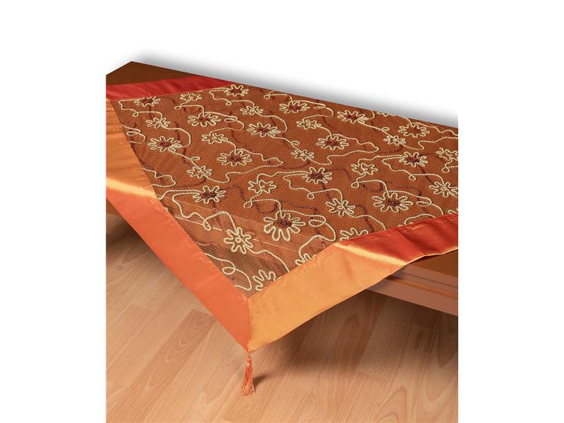 Τούλινο τραπεζοκαρέ 7180 (130cm x 130cm) πορτοκαλί