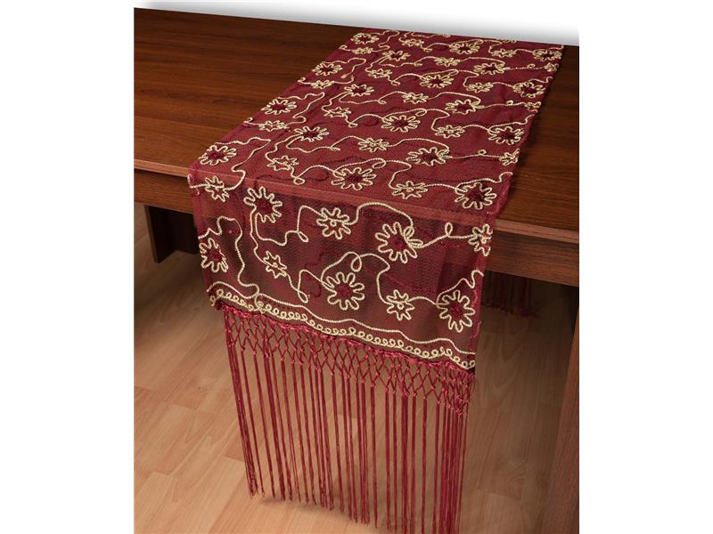 Τούλινη καρέ τραβέρσα 7180 (50cm x 200cm) μπορντώ 