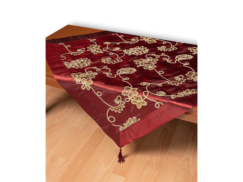 Σατέν τραπεζοκαρέ 7710 (135cm x 135cm) μπορντώ  