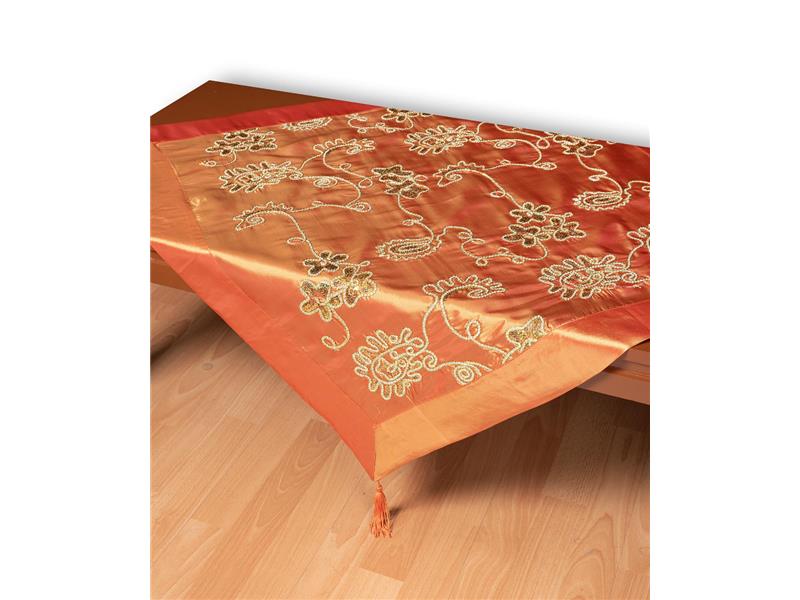 Σατέν τραπεζοκαρέ 7710 (135cm x 135cm) πορτοκαλί