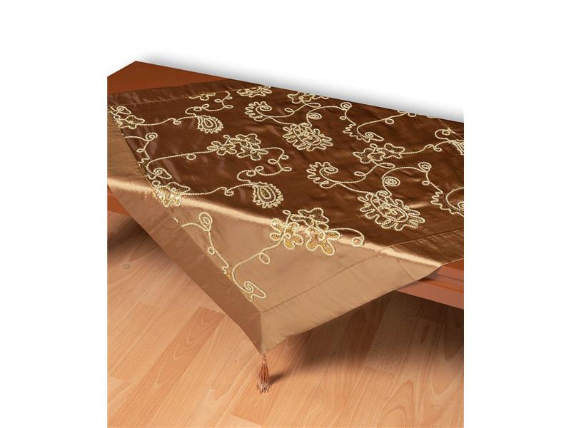 Σατέν τραπεζοκαρέ 7710 (135cm x 135cm) λαδί