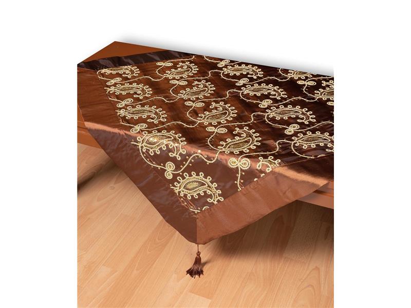 Σατέν τραπεζοκαρέ 1028 (130cm x 130cm) καφέ  