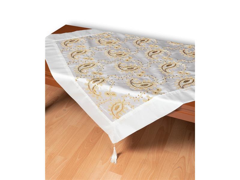 Σατέν τραπεζοκαρέ 1028 (130cm x 130cm) λευκό  