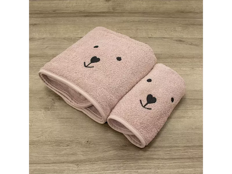 LINO ΣΕΤ ΠΕΤΣΕΤΕΣ LOVEBEAR PINK 2ΤΜΧ