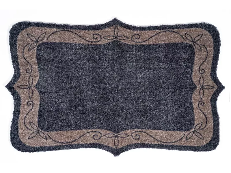 Sdim Πατάκι Εισόδου Μοκέτα με Αντιολισθητικό Υπόστρωμα Elegance 407 Classic Border Γκρι 50x75εκ. Πάχους 8mm