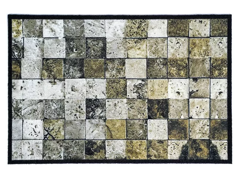 Sdim Πατάκι Εισόδου Μοκέτα με Αντιολισθητικό Υπόστρωμα Mondial 043 Tiles Πράσινο 50x75εκ. Πάχους 8mm