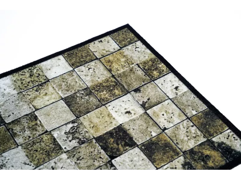 Sdim Πατάκι Εισόδου Μοκέτα με Αντιολισθητικό Υπόστρωμα Mondial 043 Tiles Πράσινο 50x75εκ. Πάχους 8mm