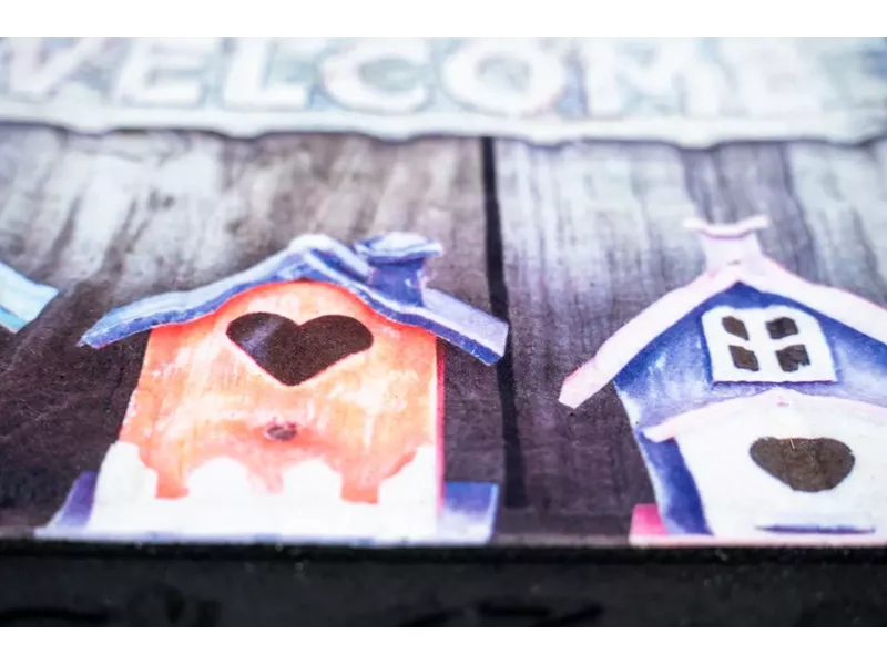 Sdim Αντιολισθητικό Πατάκι Εισόδου Venga 001 Birdhouses Welcome 45x75εκ. Πάχους 6mm
