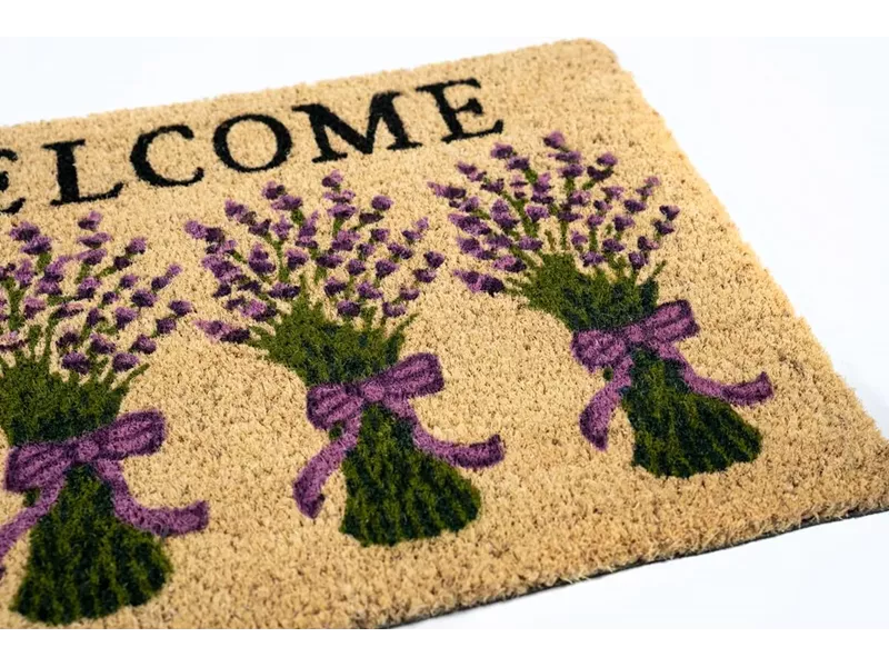 Sdim Πατάκι Εισόδου από Κοκοφοίνικα με Αντιολισθητικό Υπόστρωμα Ruco Print 759 Lavender Welcome 40x60εκ.