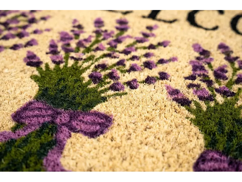 Sdim Πατάκι Εισόδου από Κοκοφοίνικα με Αντιολισθητικό Υπόστρωμα Ruco Print 759 Lavender Welcome 40x60εκ.