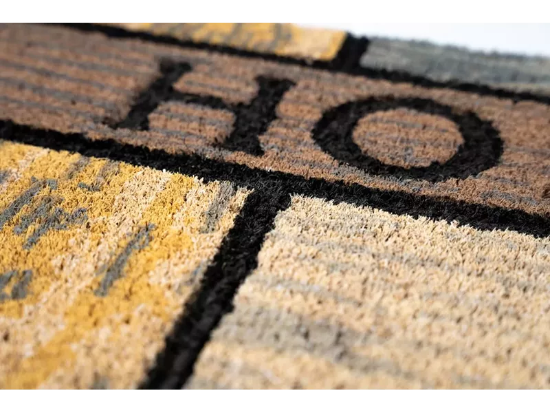 Sdim Πατάκι Εισόδου από Κοκοφοίνικα με Αντιολισθητικό Υπόστρωμα Ruco Style 006 Wooden Heart 45x75εκ.