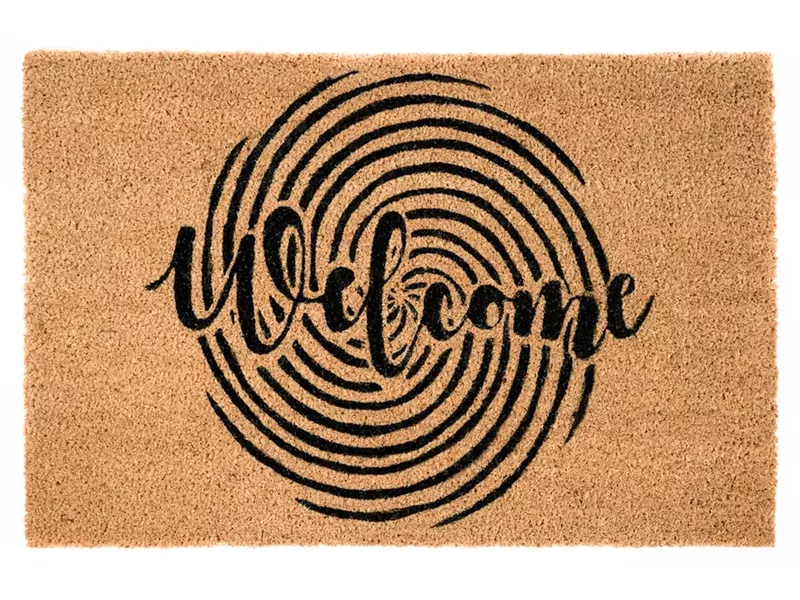 Sdim Πατάκι Εισόδου από Κοκοφοίνικα με Αντιολισθητικό Υπόστρωμα Ruco Print 628 Welcome Circle 45x75εκ.