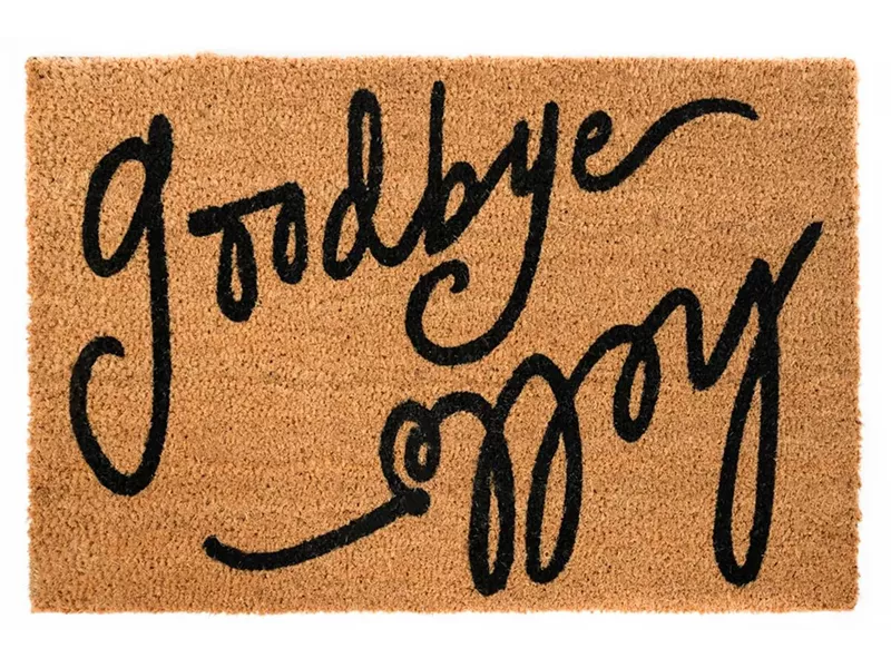Sdim Πατάκι Εισόδου από Κοκοφοίνικα με Αντιολισθητικό Υπόστρωμα Ruco Print 624 Hello Goodbye 45x75εκ.