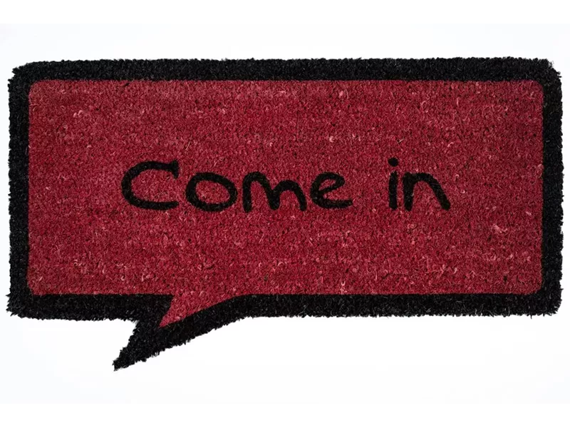 Sdim Πατάκι Εισόδου από Κοκοφοίνικα με Αντιολισθητικό Υπόστρωμα Cartoon 001 Come in Red 40x70εκ.