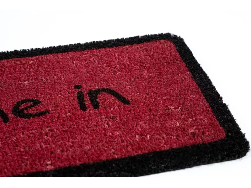 Sdim Πατάκι Εισόδου από Κοκοφοίνικα με Αντιολισθητικό Υπόστρωμα Cartoon 001 Come in Red 40x70εκ.