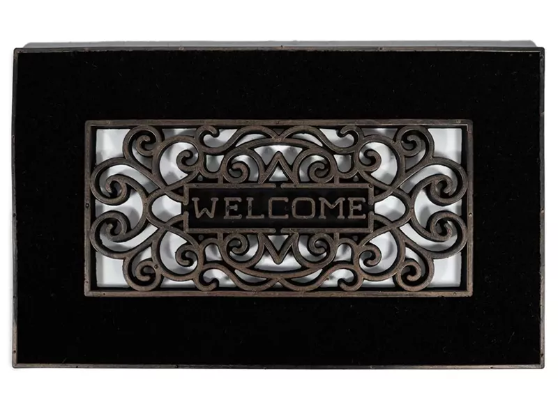 Sdim Πατάκι Εισόδου από Κοκοφοίνικα  και Καουτσούκ με Αντιολισθητικό Υπόστρωμα Mathara 001 Welcome Black 45x75εκ.