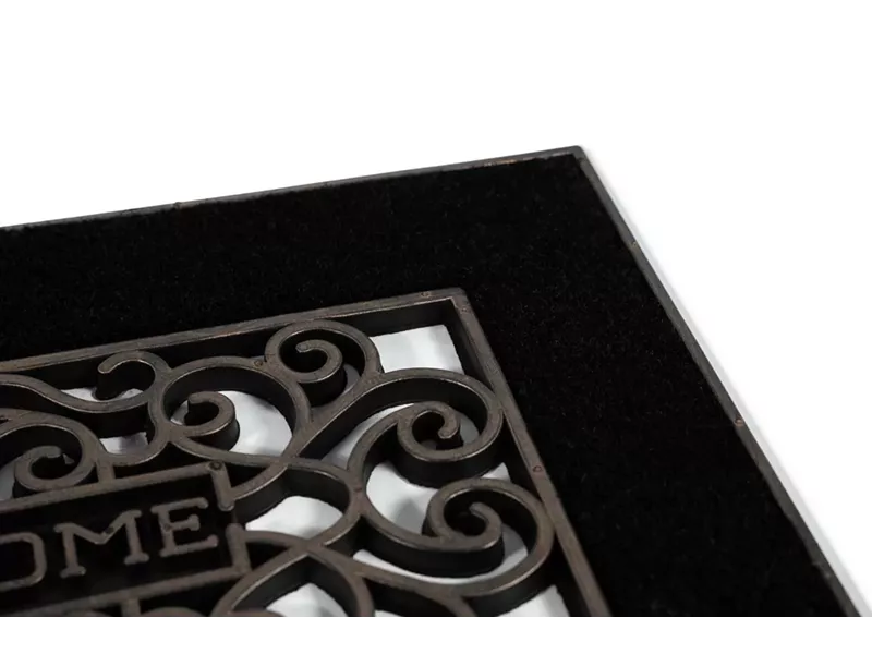 Sdim Πατάκι Εισόδου από Κοκοφοίνικα  και Καουτσούκ με Αντιολισθητικό Υπόστρωμα Mathara 001 Welcome Black 45x75εκ.