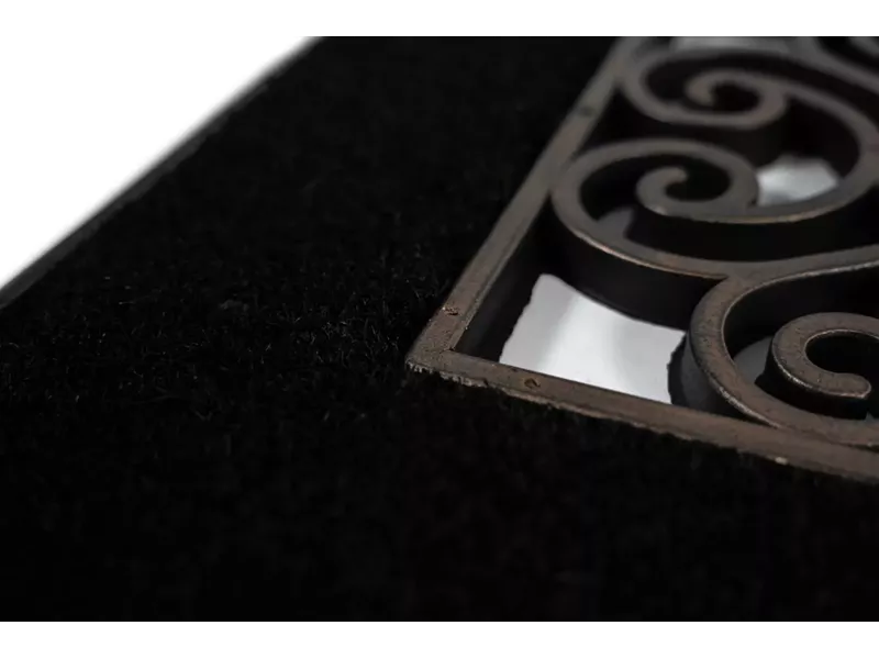 Sdim Πατάκι Εισόδου από Κοκοφοίνικα  και Καουτσούκ με Αντιολισθητικό Υπόστρωμα Mathara 001 Welcome Black 45x75εκ.