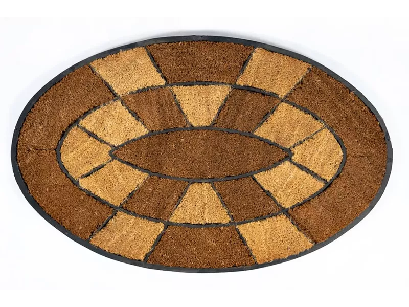 Sdim Οβάλ Πατάκι Εισόδου από Κοκοφοίνικα  και Καουτσούκ με Αντιολισθητικό Υπόστρωμα Indian 002 Oval 60x90εκ.