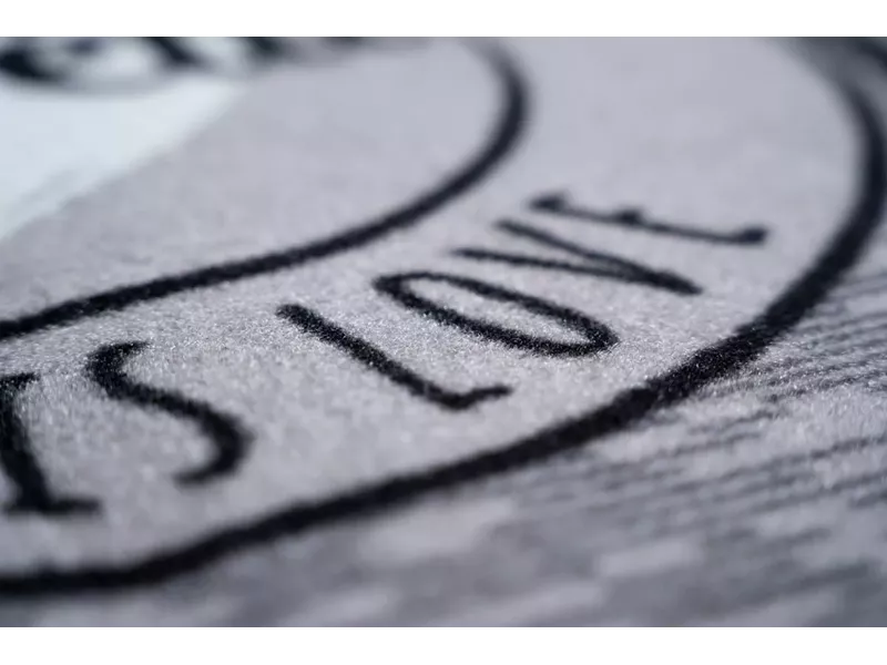 Sdim Στρογγυλό Πατάκι Κουζίνας με Αντιολισθητικό Υπόστρωμα Cook & Wash 455 Bon Appetit Love Γκρί Φ67εκ.