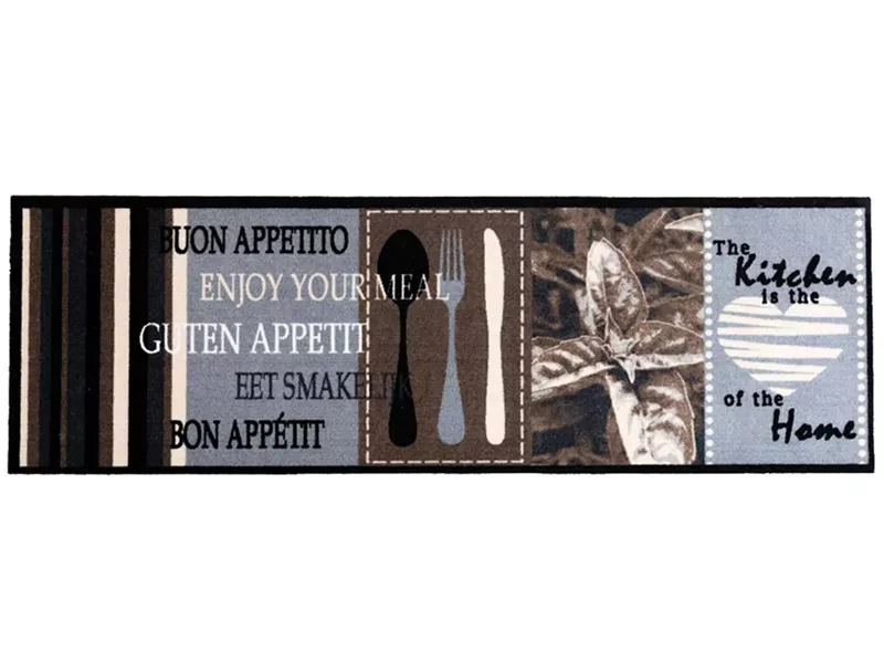 Sdim Πατάκι Κουζίνας με Αντιολισθητικό Υπόστρωμα Cook & Wash 630 Kitchen Heart of Home Γκρί/Μπέζ 50x150εκ.