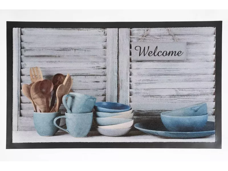 Sdim Πατάκι Εισόδου Μοκέτα με Αντιολισθητικό Υπόστρωμα Image 162 Dishes 45x75εκ. Πάχους 6mm